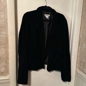 Black Velvet Short Blazer Jacket Size XL